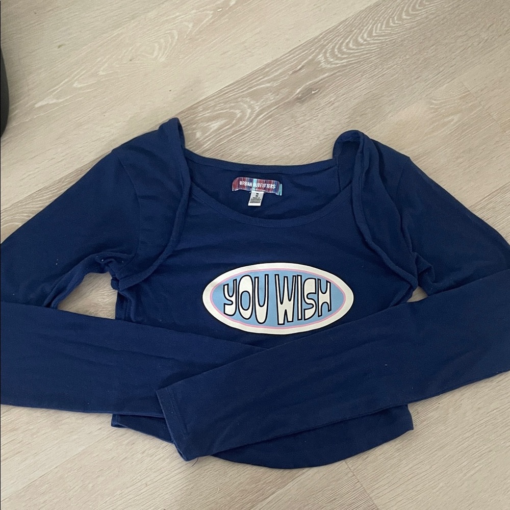 Navy blue Urban Outfitters cropped long sleeve